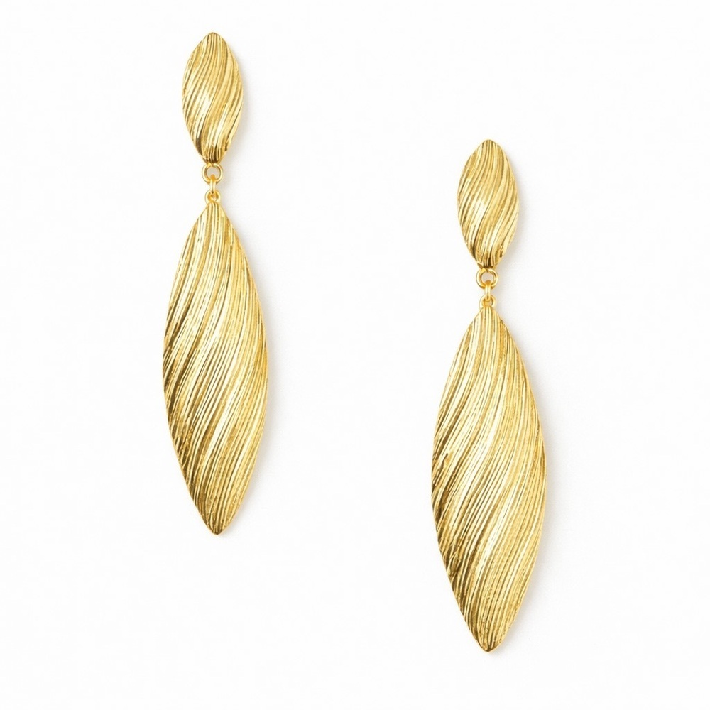 Gold Textured Dangle Drop Earrings Women’s Jewelry